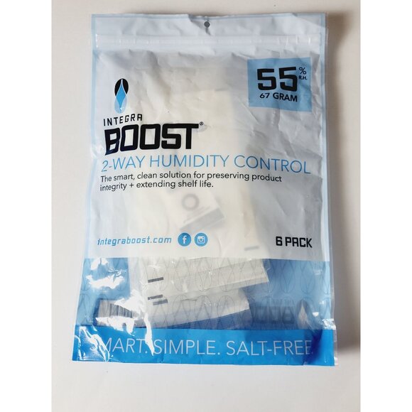 Integra Boost 2-Way Humidity Control Pack 55% RH 67Gram 6-Pack - Picture 1 of 4